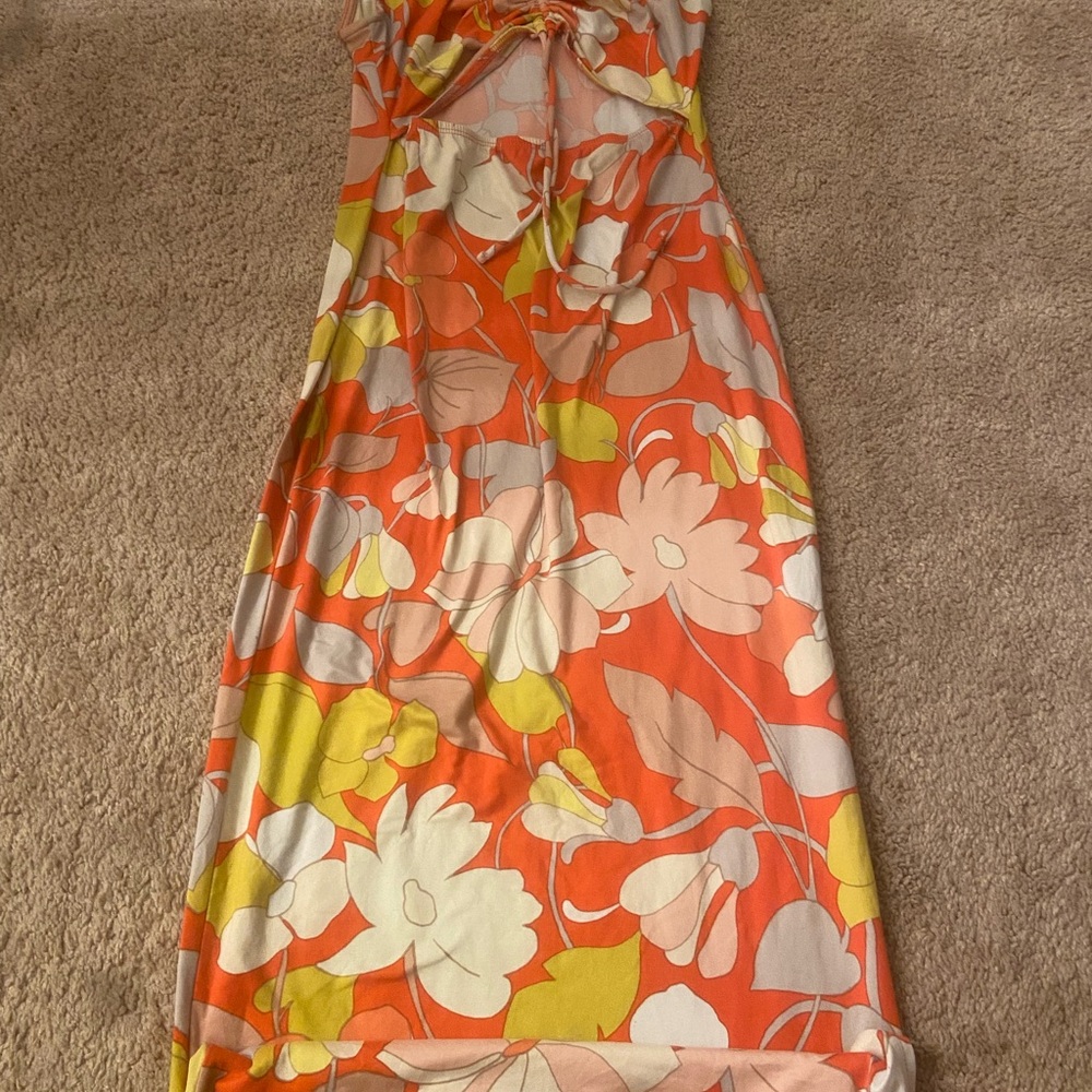 Floral Maxi Dress in Orange and Yellow